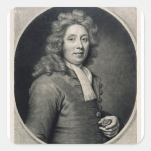 Portrait of Thomas Tompion  engraved by John Square Sticker