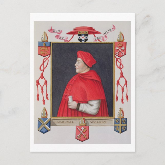 Portrait of Thomas Wolsey (c.1475-1530) Cardinal a Postcard (Front)