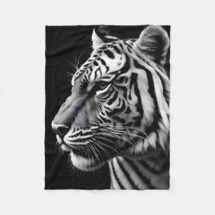 Portrait of tiger fleece blanket