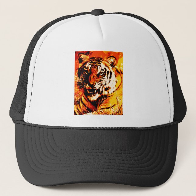 Portrait of Tiger Trucker Hat (Front)