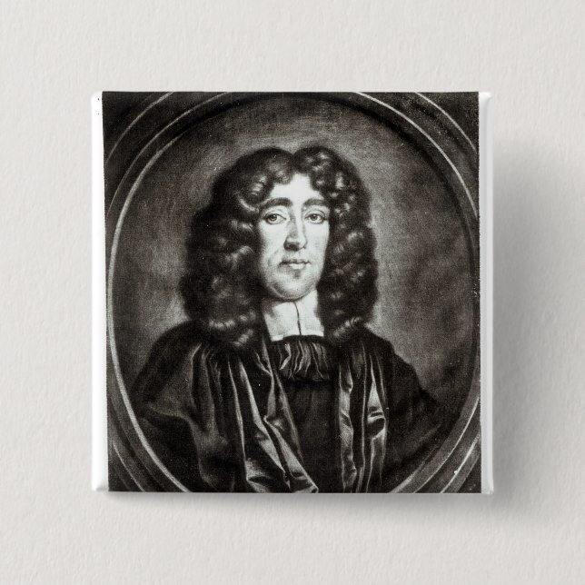 Portrait of Titus Oates  engraved by R. Thompson 15 Cm Square Badge (Front)