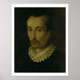 Portrait of Torquato Tasso, 1585-90 (oil on panel) Poster