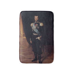 Portrait of Tsar Nicholas II (by Albert Edelfelt) Bath Mat