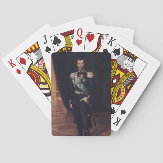 Portrait of Tsar Nicholas II (by Albert Edelfelt) Playing Cards (Back)