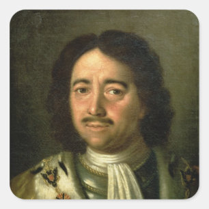Portrait of Tsar Peter I the Great  1772 Square Sticker