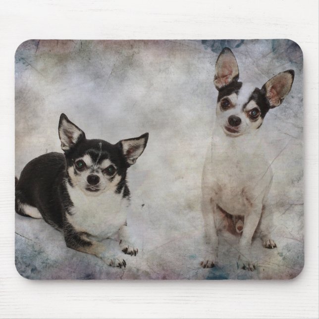 Portrait of two chihuahua's mouse mat (Front)