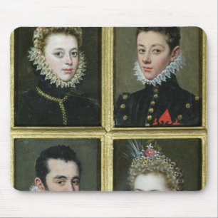Portrait of Two Men and Two Women Mouse Mat