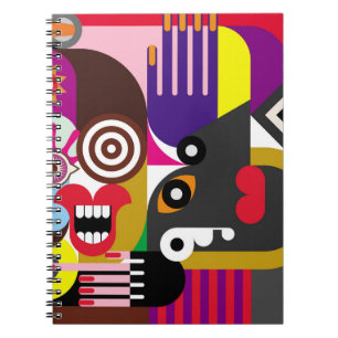 Portrait of two women - colour illustration. Woman Notebook