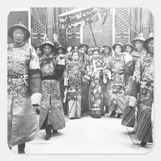 Portrait of Tz'U-Hsi (1835-1908) Empress Dowager o Square Sticker (Front)