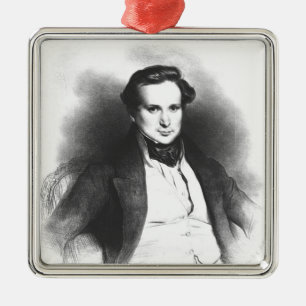 Portrait of Victor Hugo Metal Tree Decoration