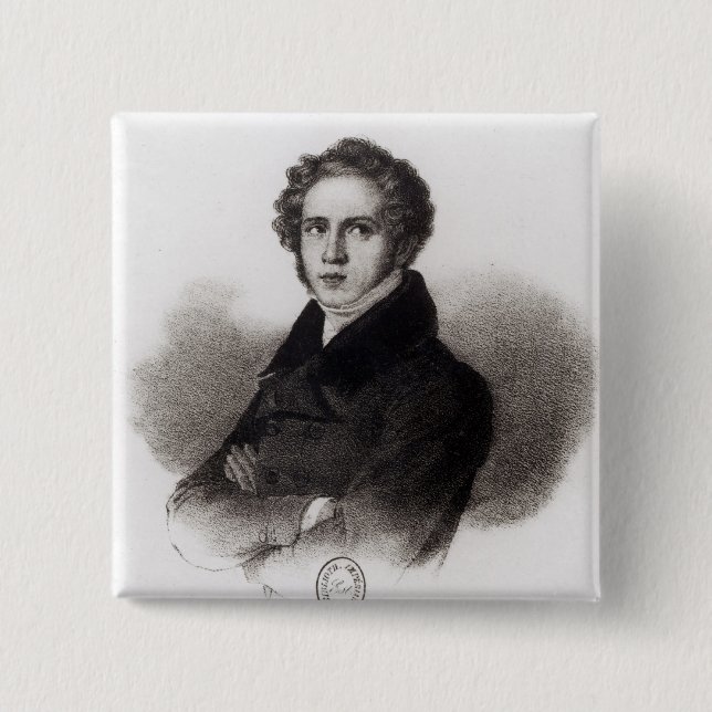 Portrait of Vincenzo Bellini 15 Cm Square Badge (Front)