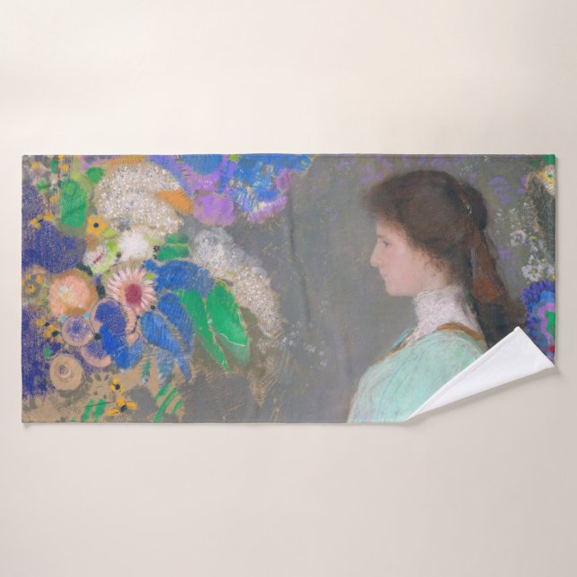 Portrait of Violette Heymann, Redon Bath Towel (Bath Towel)