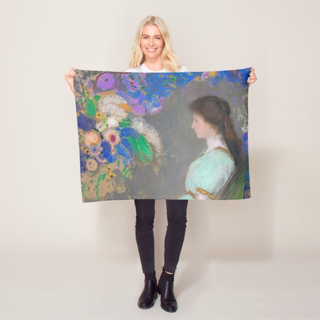Portrait of Violette Heymann, Redon Fleece Blanket (In Situ)
