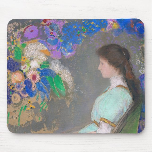 Portrait of Violette Heymann, Redon Mouse Mat (Front)