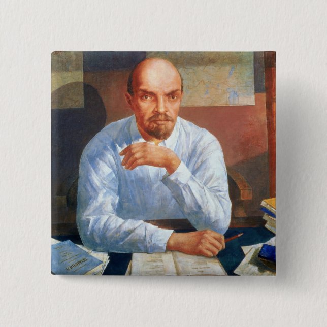 Portrait of Vladimir Ilyich Lenin , 1934 15 Cm Square Badge (Front)
