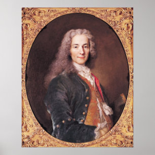 Portrait of Voltaire  aged 23, 1728 Poster