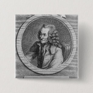 Portrait of Voltaire, from a drawing 15 Cm Square Badge