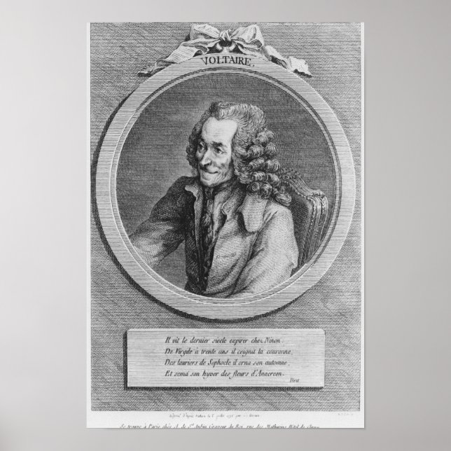 Portrait of Voltaire, from a drawing Poster (Front)
