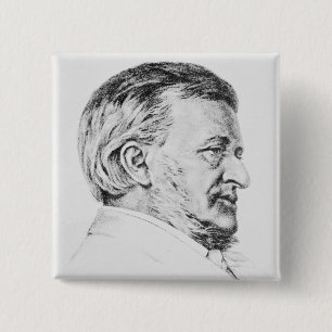 Portrait of Wagner, 19th century 15 Cm Square Badge