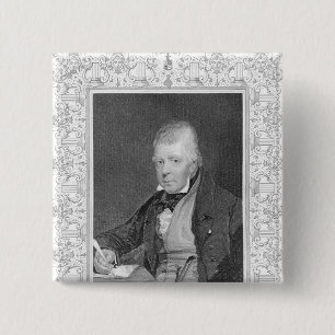 Portrait of Walter Scott 15 Cm Square Badge