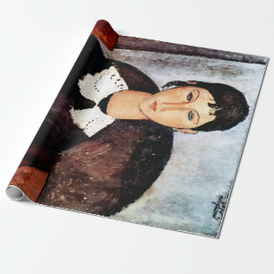 Portrait of White Collar, Modigliani Wrapping Paper