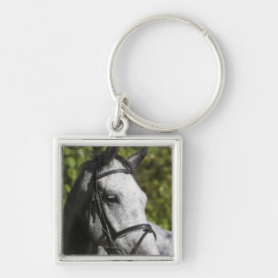portrait of white horse 2 key ring