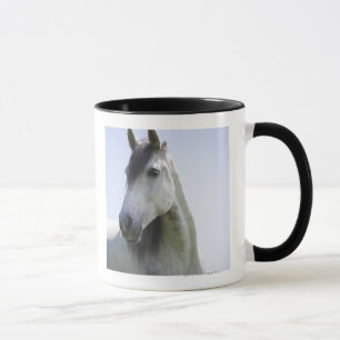 portrait of white horse mug