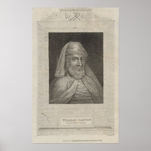 Portrait of William Caxton  and his Printer's Poster