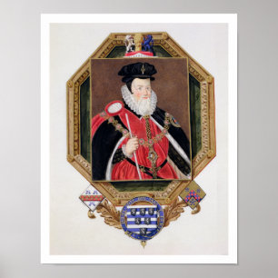Portrait of William Cecil (1520-98) 1st Baron Burg Poster
