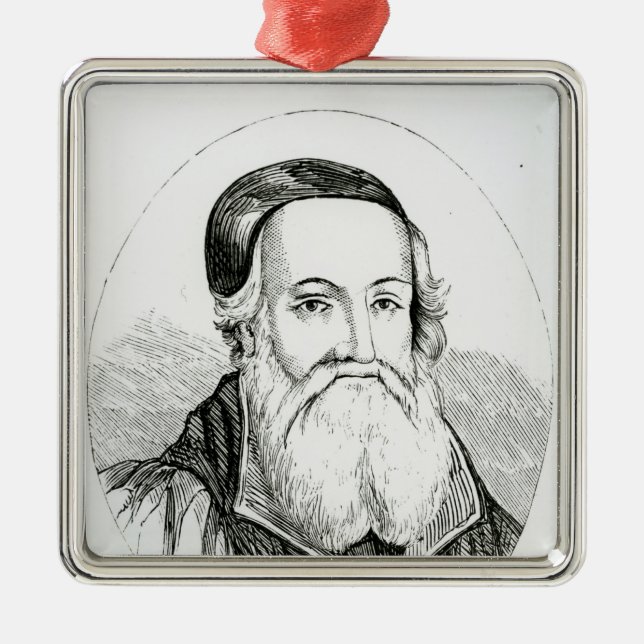 Portrait of William Grindal Metal Tree Decoration (Front)