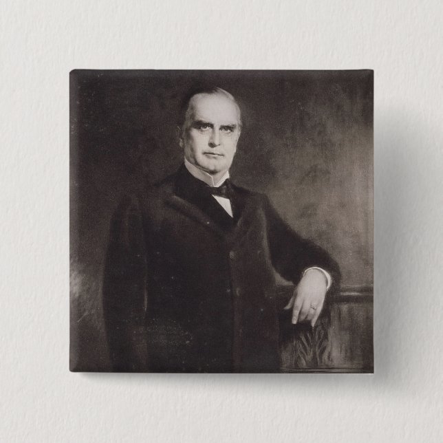Portrait of William McKinley (litho) 15 Cm Square Badge (Front)