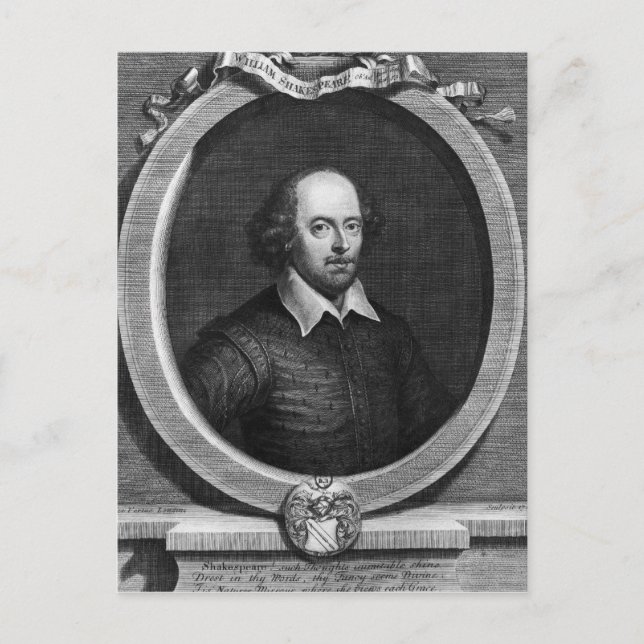 Portrait of William Shakespeare  1719 Postcard (Front)
