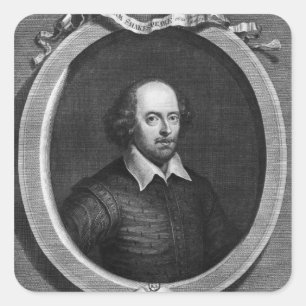 Portrait of William Shakespeare  1719 Square Sticker