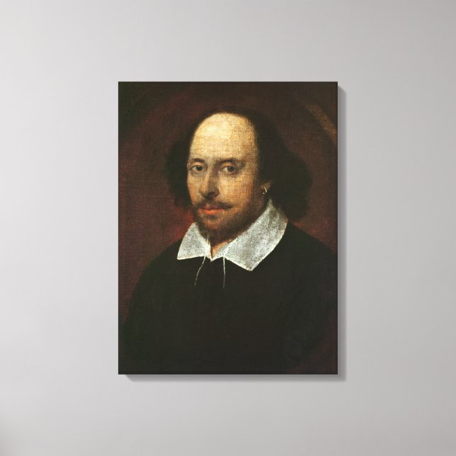 Portrait of William Shakespeare  c.1610 Canvas Print (Front)