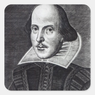 Portrait of William Shakespeare Square Sticker