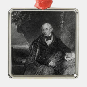 Portrait of William Wordsworth Metal Tree Decoration