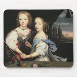 Portrait of Winston and Arabella (1648-1730) Churc Mouse Mat