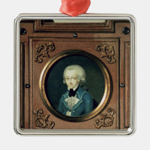 Portrait of Wolfgang Amadeus Mozart , 1773 Metal Tree Decoration