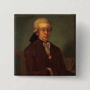 Portrait of Wolfgang Amadeus Mozart 2 15 Cm Square Badge