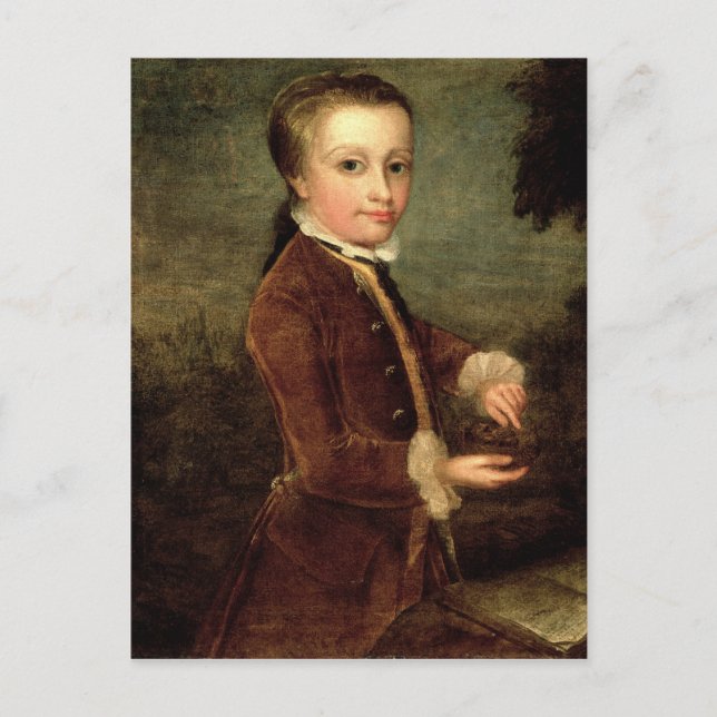 Portrait of Wolfgang Amadeus Mozart  aged Postcard (Front)