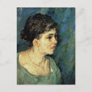 Portrait of Woman in Blue, Van Gogh Fine Art Postcard