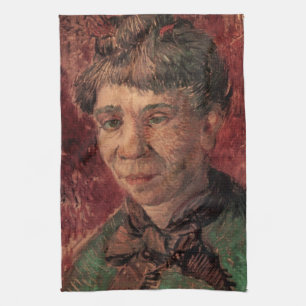 Portrait of Woman Madame Tanguy, Vincent van Gogh Tea Towel