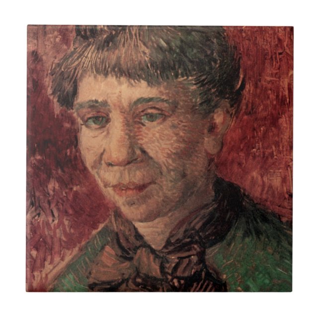 Portrait of Woman Madame Tanguy, Vincent van Gogh Tile (Front)