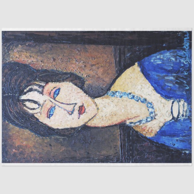 Portrait of Woman, Modigliani Tissue Paper (Front)