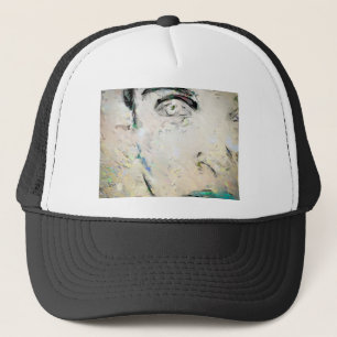 Portrait of woman trucker hat