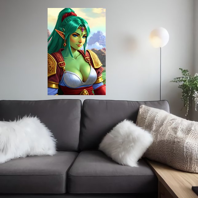 Portrait of women orc elf hybrid | AI Art Poster (Creator Uploaded)