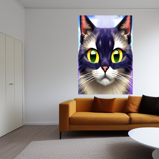 Portrait of yellow eye cat | AI Art Poster (Creator Uploaded)