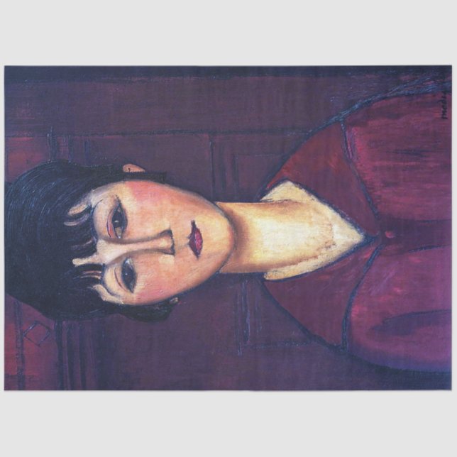 Portrait of Young Woman, Modigliani Tissue Paper (Front)