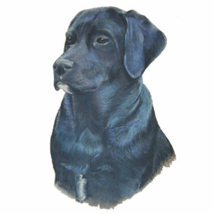 portrait painting of black labrador dog photo sculpture magnet