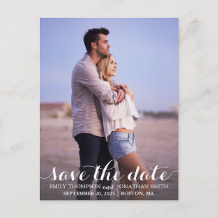 Portrait Photo Wedding Save The Date Postcard